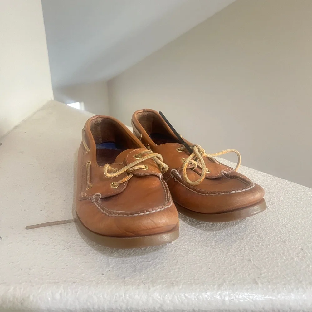 Sperry Top-Sider 2 Eye Sahara Brown Boat Shoe Driving Loafers Casual Men Sz 10.5
